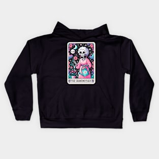 Tarot the Grandmother Floral Sugar Skull Grandmother Kids Hoodie